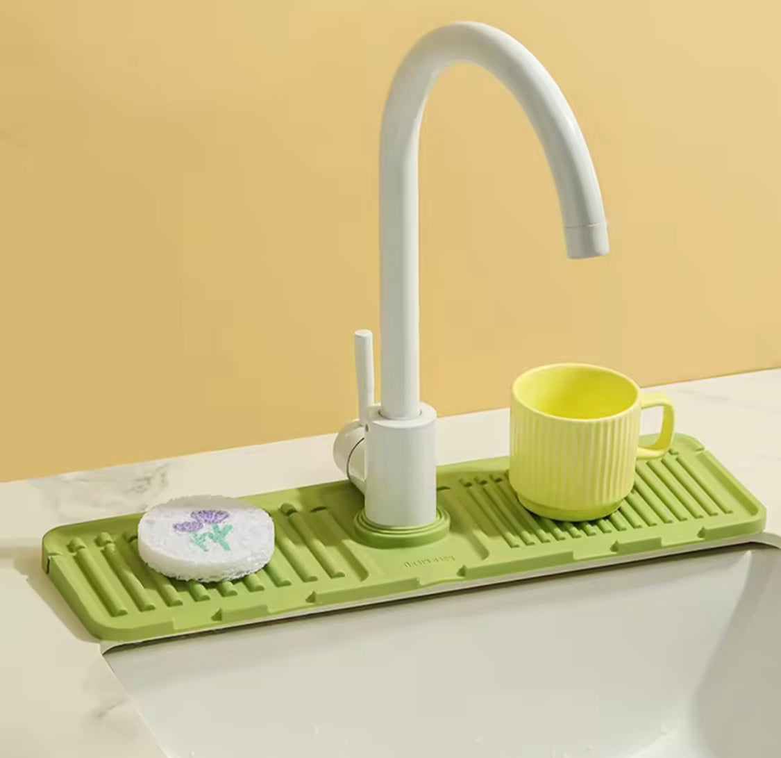 Silicone Faucet Drain Pad, Kitchen Faucet Mat, Bathroom Sink Draining Pad, Silicone Splash Guard