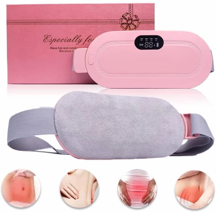 Period Pain Cramp Relief Belt Heated Belly Belt for Menstrual Cramp Relief with 3 Heat Levels and 4 Modes, Electric Belt Massage for Women and Girls