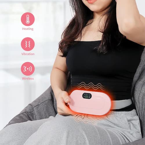 Period Pain Cramp Relief Belt Heated Belly Belt for Menstrual Cramp Relief with 3 Heat Levels and 4 Modes, Electric Belt Massage for Women and Girls