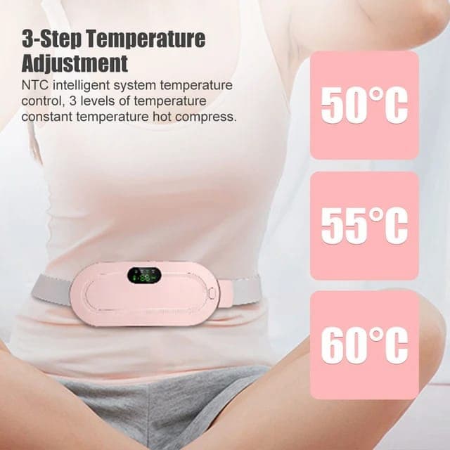 Period Pain Cramp Relief Belt Heated Belly Belt for Menstrual Cramp Relief with 3 Heat Levels and 4 Modes, Electric Belt Massage for Women and Girls
