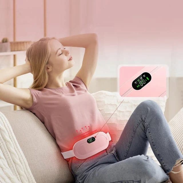 Period Pain Cramp Relief Belt Heated Belly Belt for Menstrual Cramp Relief with 3 Heat Levels and 4 Modes, Electric Belt Massage for Women and Girls