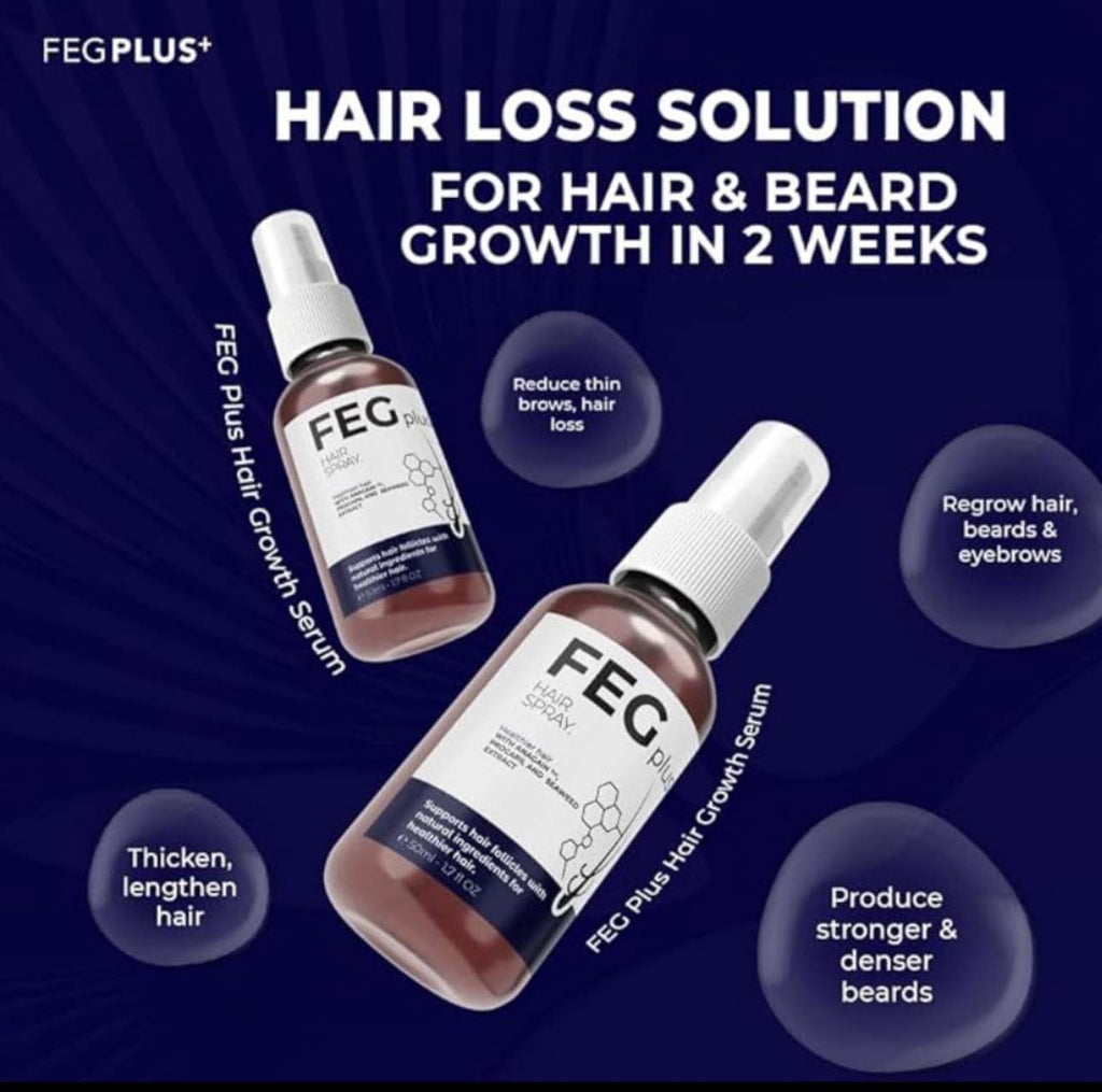 FEG Plus Hair Growth Spray – Stimulate Follicles, Reduce Hair Fall, and Encourage Thicker, Healthier Growth 60ML
